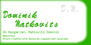 dominik matkovits business card